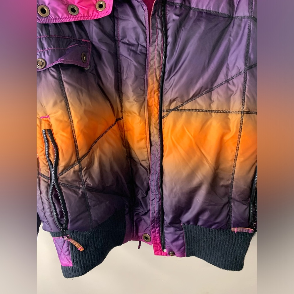 Women’s Medium Vintage Columbia Sportswear Puffer winter snow Jacket ombré - Picture 2 of 7